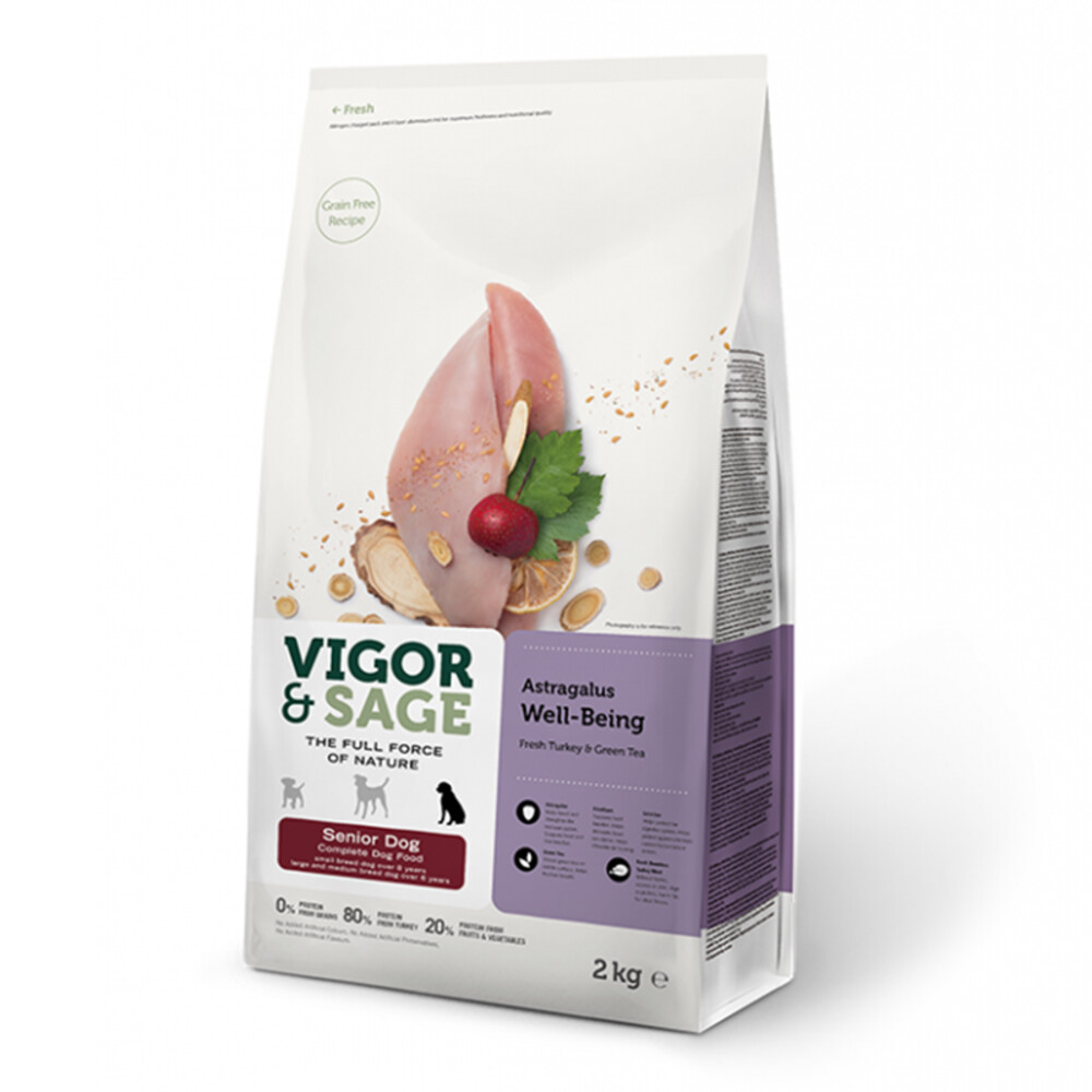 Vigor & Sage Hondenvoer Senior Well-Being Astragalus2 kg