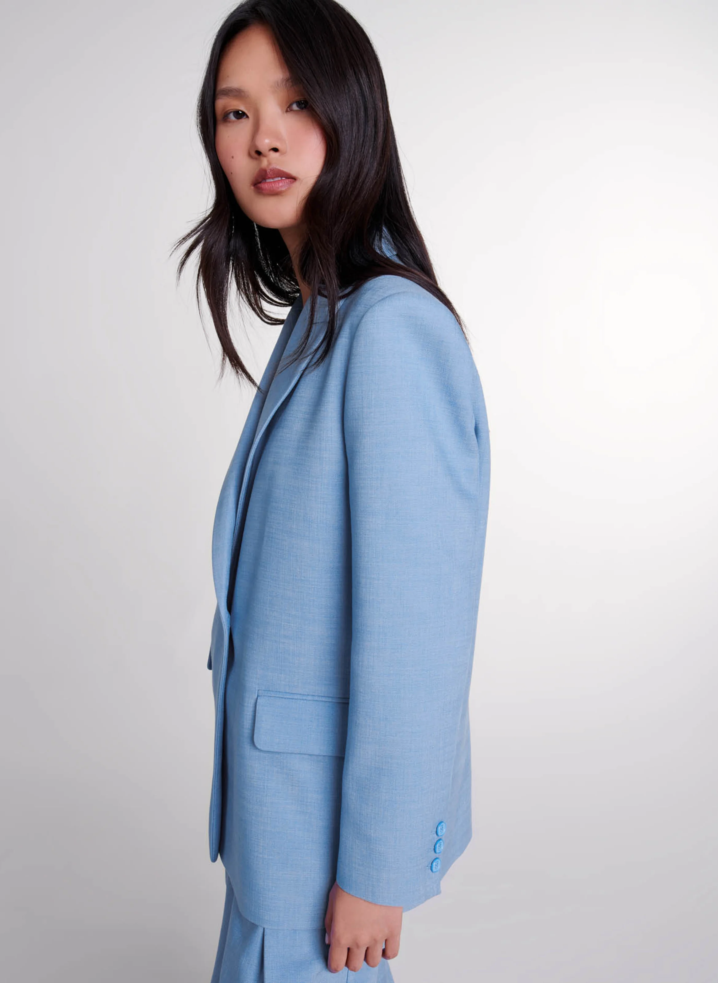 Veste de tailleur droite | Bleu