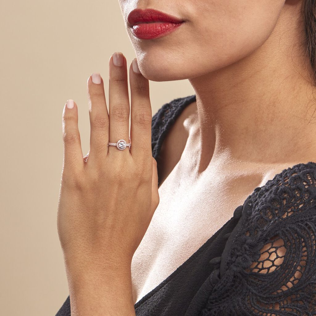 Bague Garine Or Rose Oxyde De Zirconium