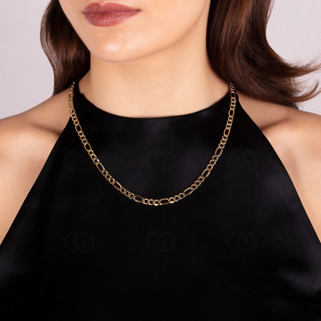 5.2mm Figarokette 750/18 K Gelbgold halbmassiv