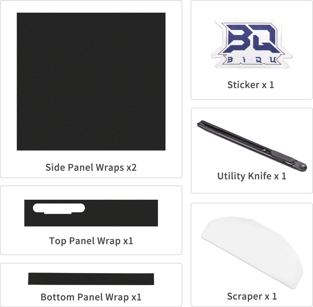 BIQU  Panda Fur Kunstleder Schutzfolie für Bambu Lab X1C, Black    Schützende Hülle aus hochwertigem Leder