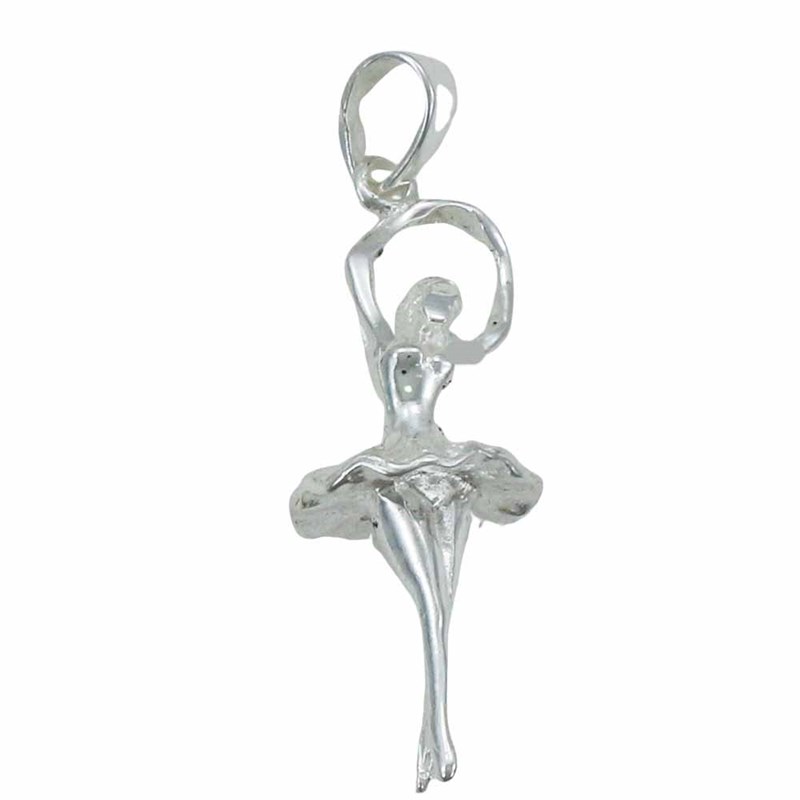 Pendentif danseuse bras en couronne - Argent massif