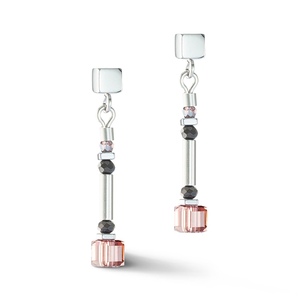 Boucles d'oreille Coeur de lion  Cube StoryMinimalistic Sparkling Multicolour Art Nouveau