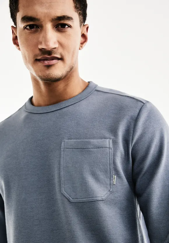 Struktur Langarmshirt - dust blue