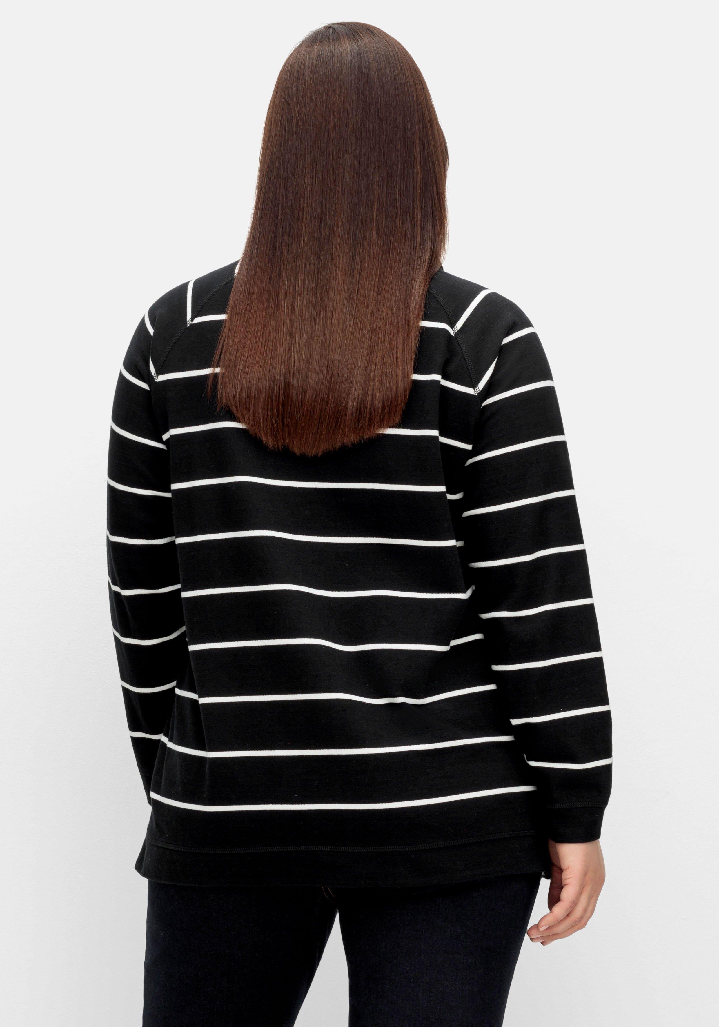 Gestreiftes Sweatshirt mit Stehkragen