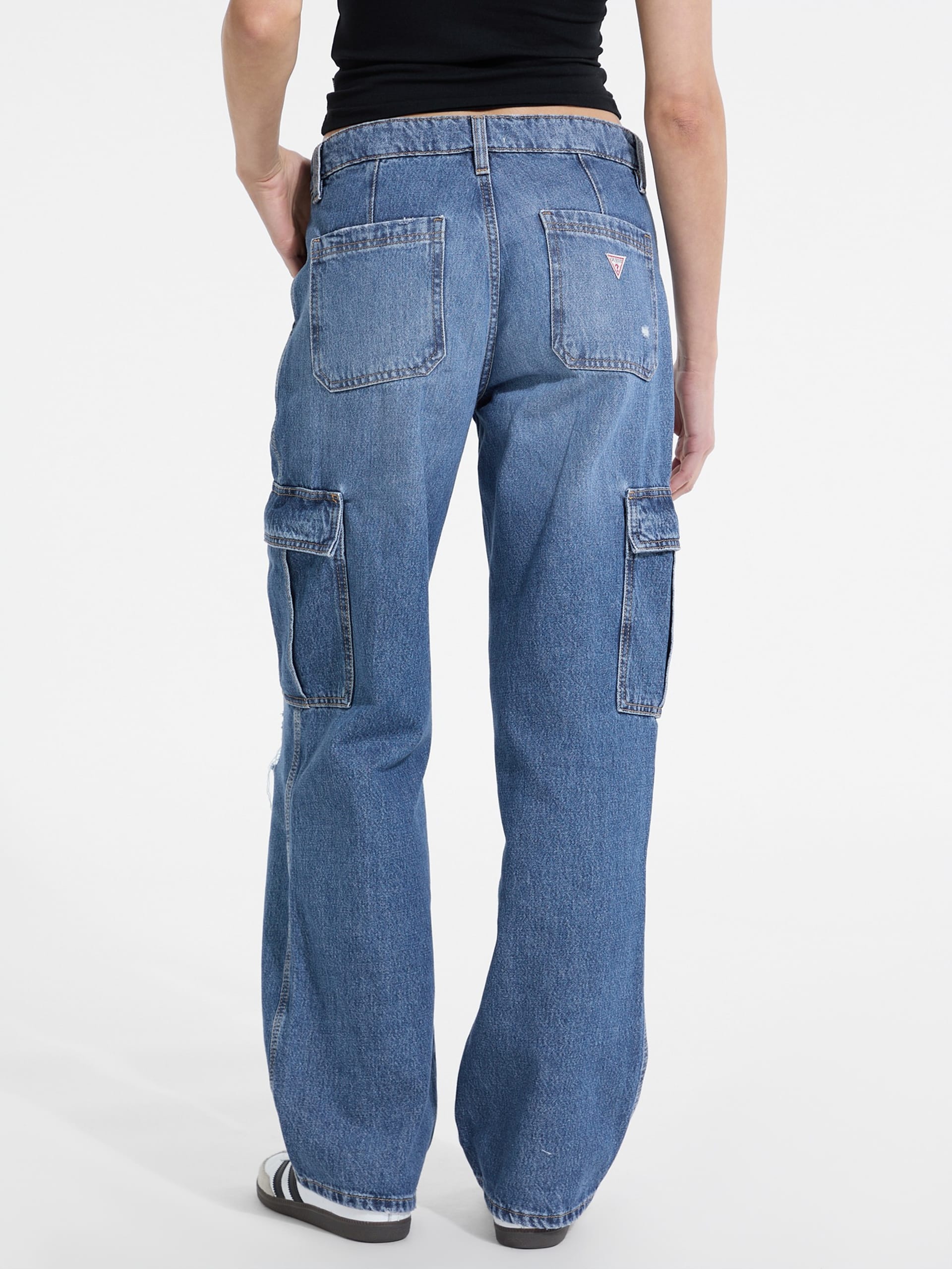 Calça jeans cargo reta G10
