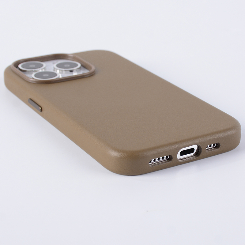 iPhone 15 Pro MagSafe Leder Case Schutzhülle - Beige