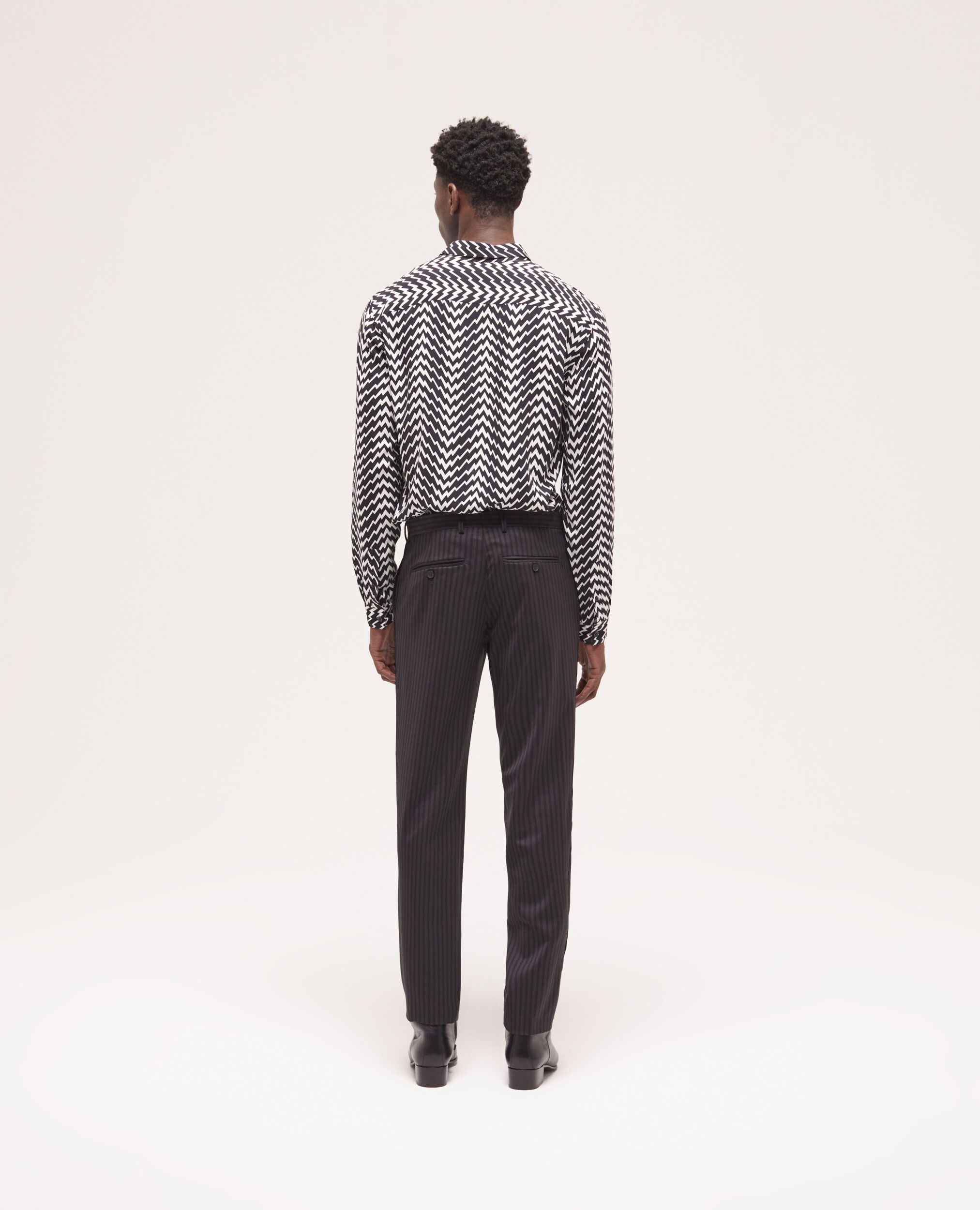 Pantalon de costume en laine à rayures