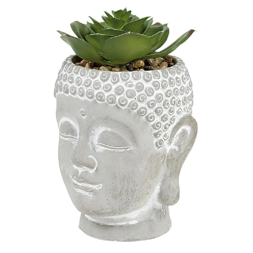 Plante artificielle tête de bouddha ciment