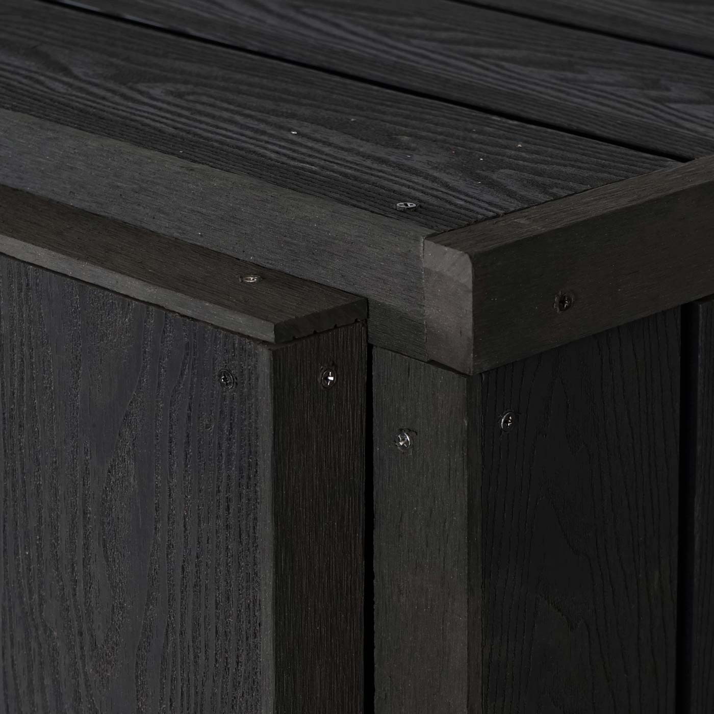 2er WPC-Mülltonnenverkleidung MCW-J28, Premium Mülltonnenbox, Metall Holzoptik, erweiterbar ~ anthrazit