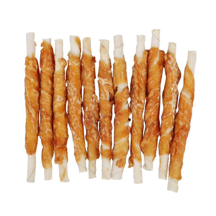 Nobleza - Petisco para Cães 600g, Palitos de Couro Bovino Enrolado com Frango Desidratado, Rico em Proteína e Baixo em Gordura - 12cm