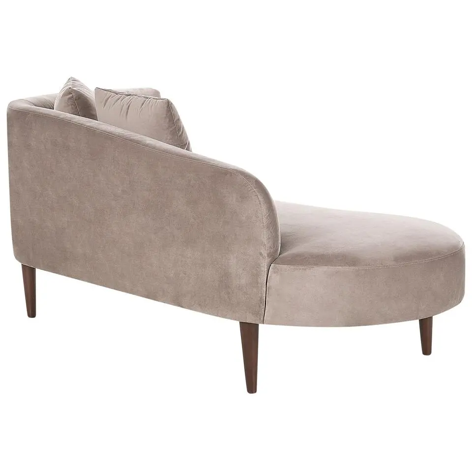 CHAUMONT - Chaise longue - Taupe - Rechterzijde - Fluweel