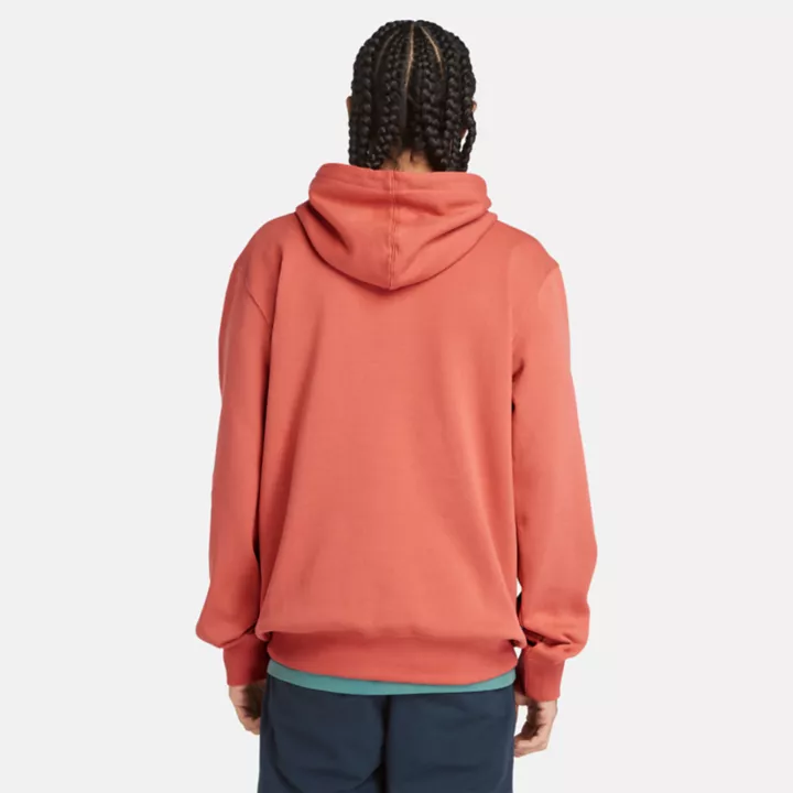 Sweat à capuche et logo linéaire pour homme en rouge
