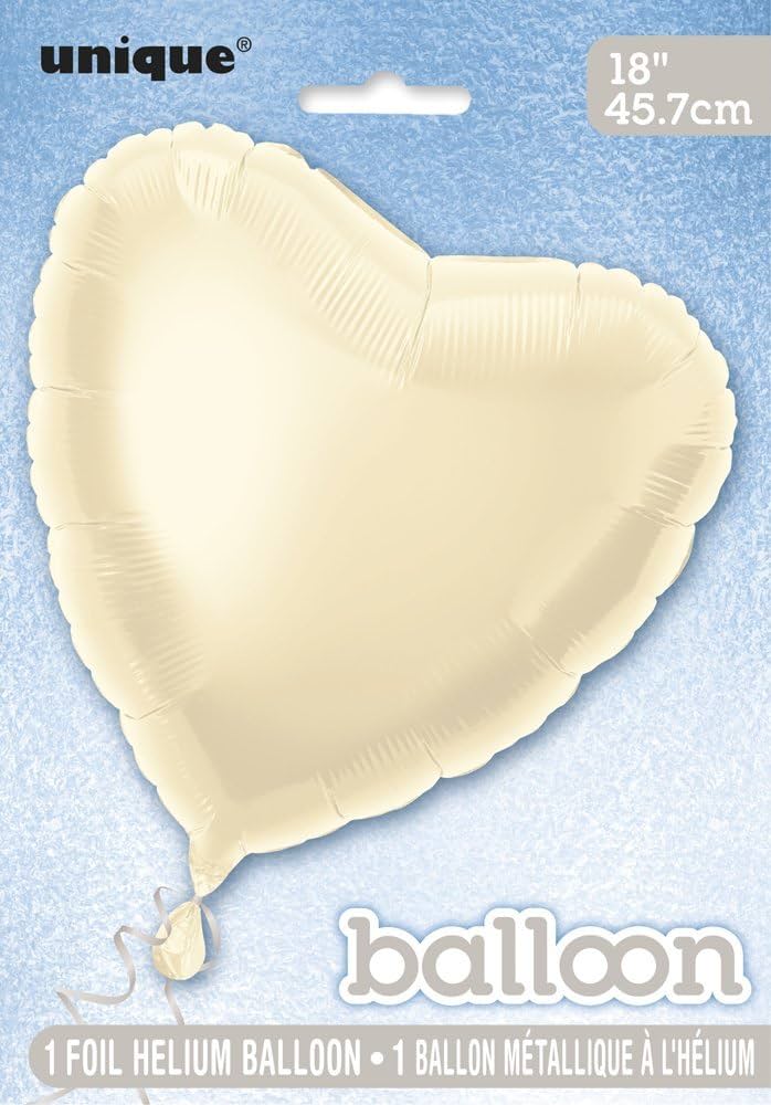 Hart Helium Ballon Ivoorkleur Leeg 45cm