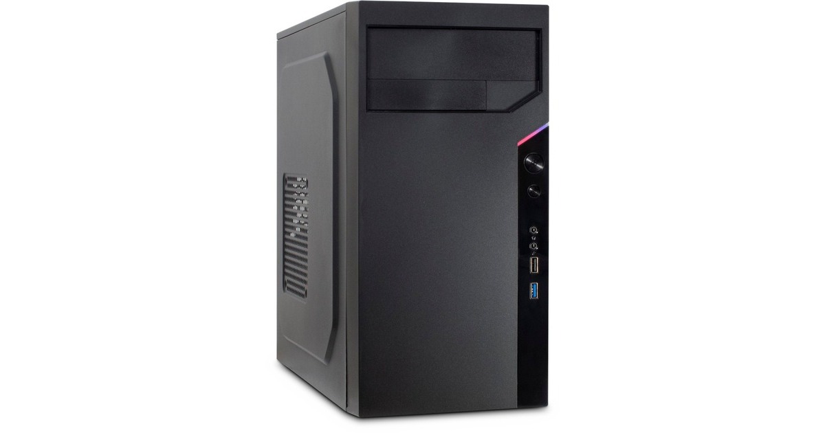 Inter-TechIT-6505 Reto mini tower behuizing  (Zwart | 2x USB-A)