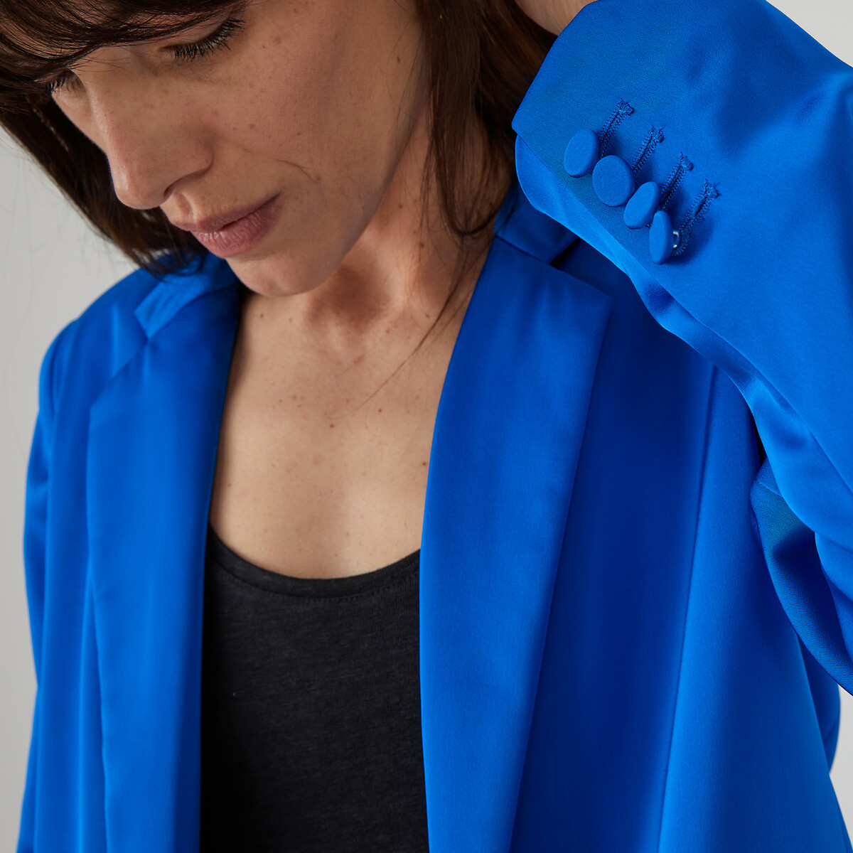 LA REDOUTE COLLECTIONS<br>Jaqueta blazer reta em cetim