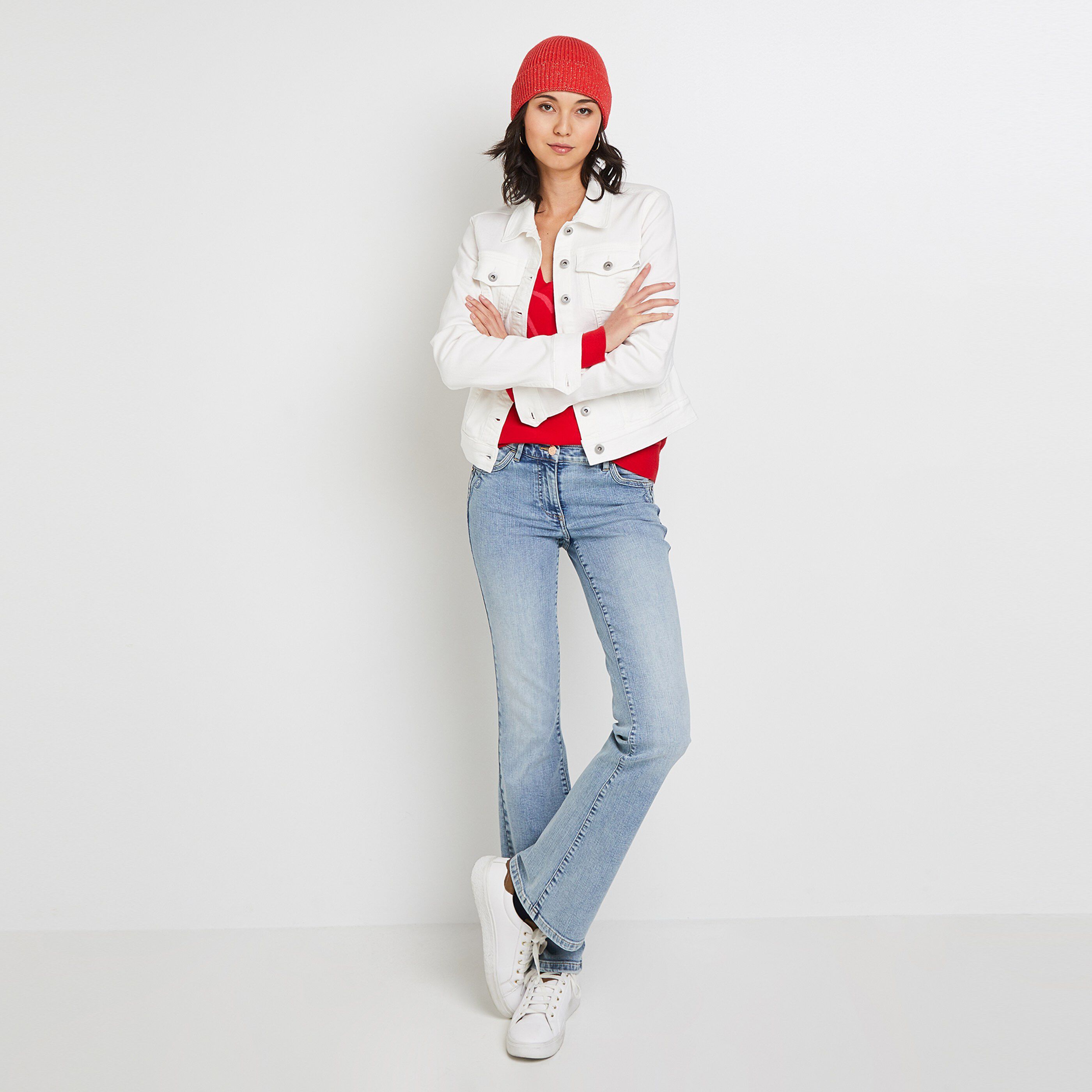 Veste en jean femme - BLANC