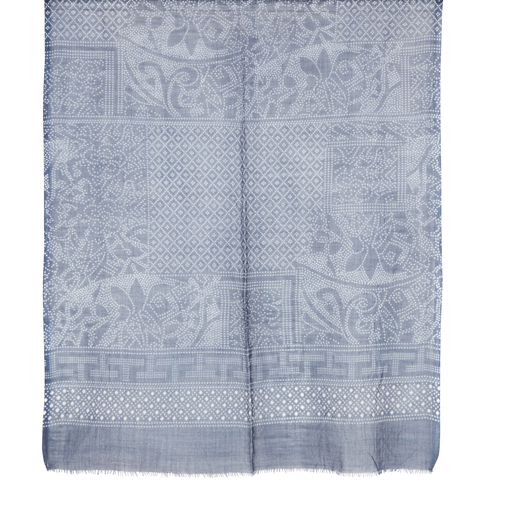 Echarpe imprimée en laine | Bleu