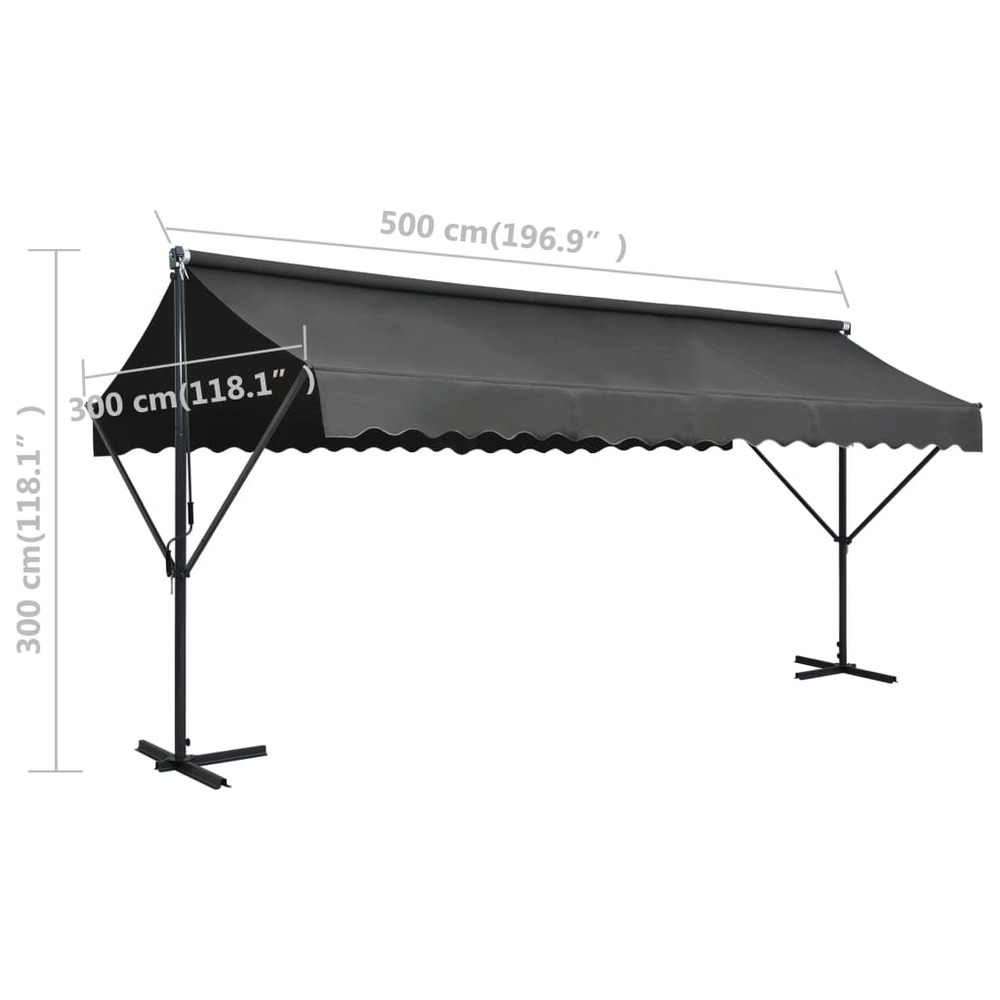 Auvent sur pied 500 x 300 cm anthracite