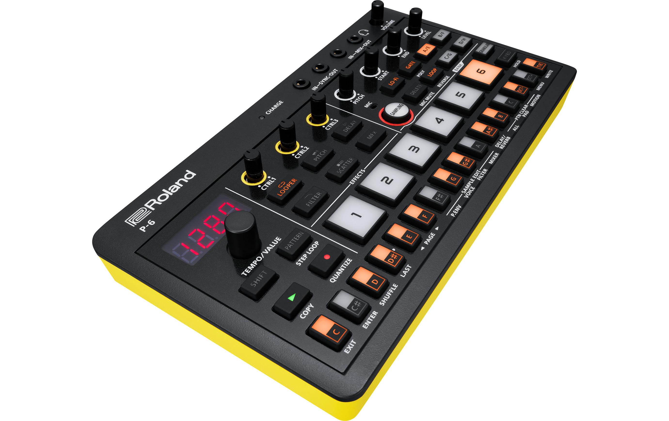 Synthesizer AIRA P-6 Creative Sampler<br>Kombiniert die berühmte Roland Sampling-Technologie mit fortschrittlichem Granular-Sounddesign und einem leistungsstarken Sequenzer in einem Gerät im Taschenformat