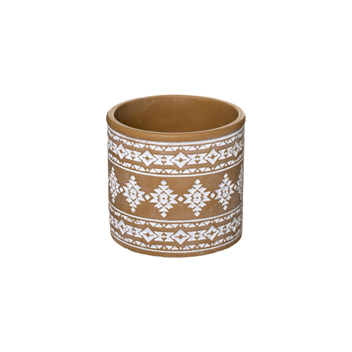 POT CIMENT HACIENDA TERRACOTTA OU BLEU D.8X7.5CM