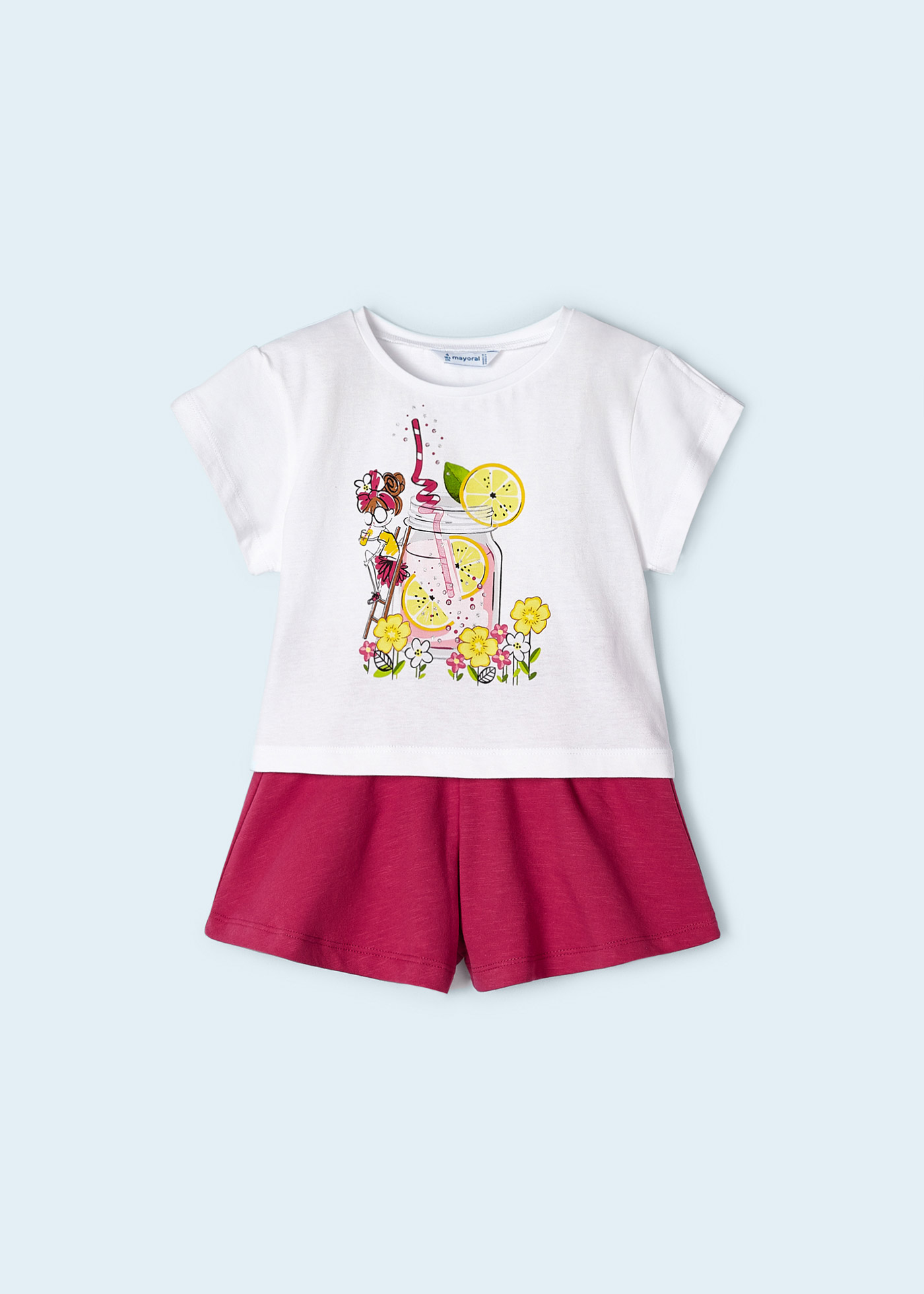 Conjunto de duas peças em algodão sustentável para meninas
