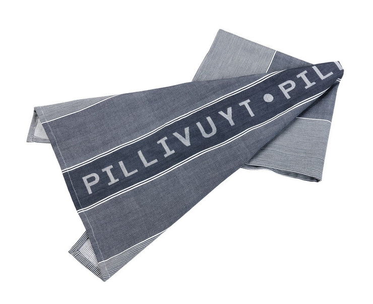 Bastian Pillivuyt viskestykke navy jacquardvævet Blå