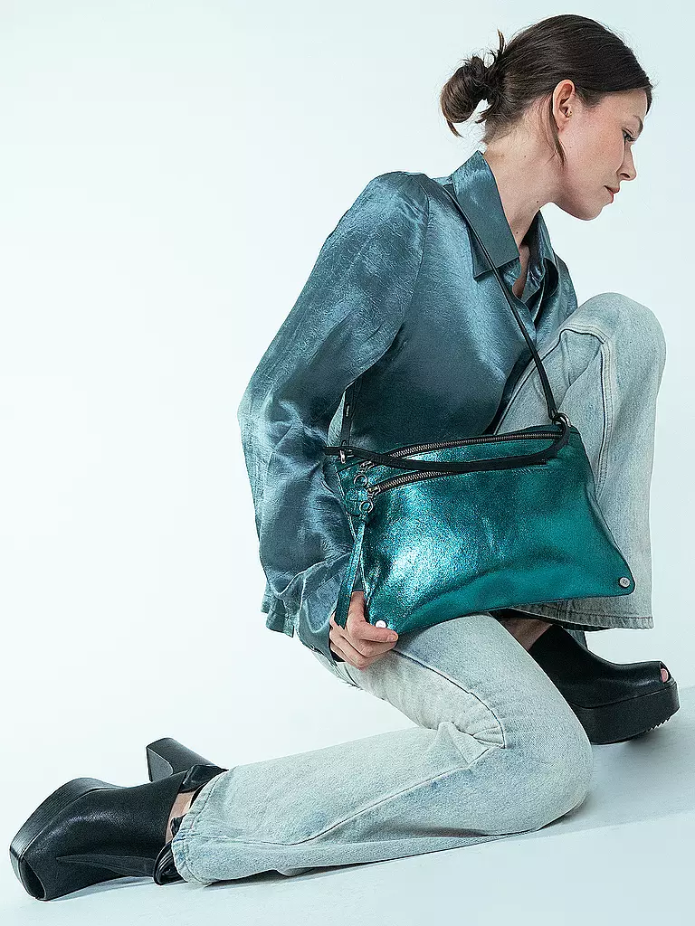 INA KENT Ledertasche - Umhängetasche MOONLIT ed.2 petrol
