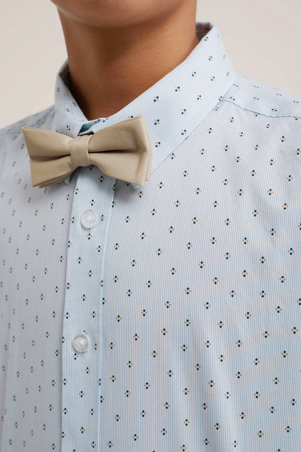 WE Fashion overhemd met all over print lichtblauw