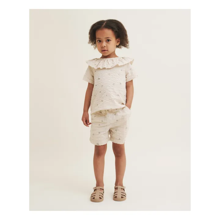 garbo&friends Blouse Fleurie Seersucker | Ecru