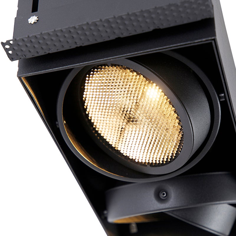 Inbouwspot, zwart, 2-lichts, GU10 AR111 Trimless - Oneon Honey