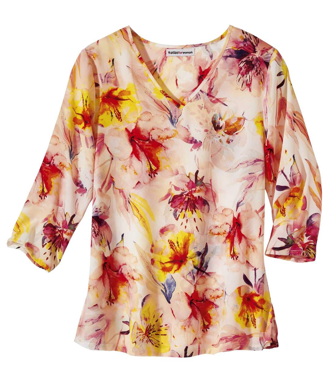 Blouse en Crêpe Imprimé Fleurs