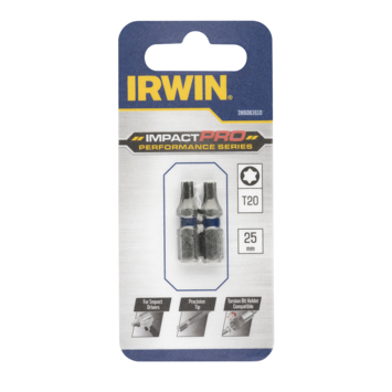 Irwin schroefbitimpact pro T20 25 mm 2 stuks