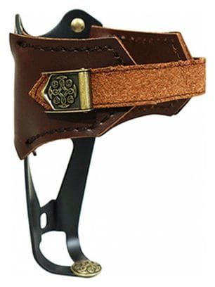 PORTE BIDON NEWTON ALU NOIR ET CUIR BRUN