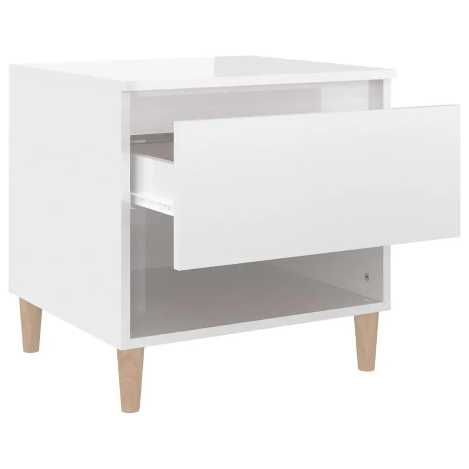 vidaXL - Nachtkastjes met deur en vak - Hoogglans wit - 50x46x50 cm - Set van 2