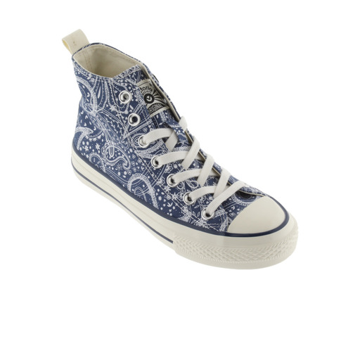 Botas de cano curto Victoria Tribu Bandana em lona com logo retrô e sola encerada.