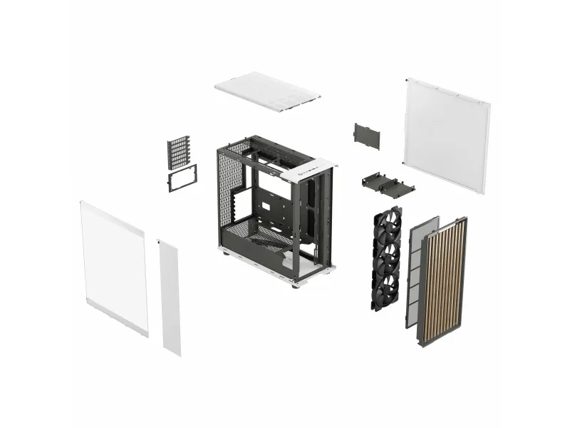 Fractal Design North XL - Tower - udvidet ATX - sidepanel med vindue (hærdet glas) - ingen strømforsyning (ATX) - charcoal black - USB/Audio/Mic