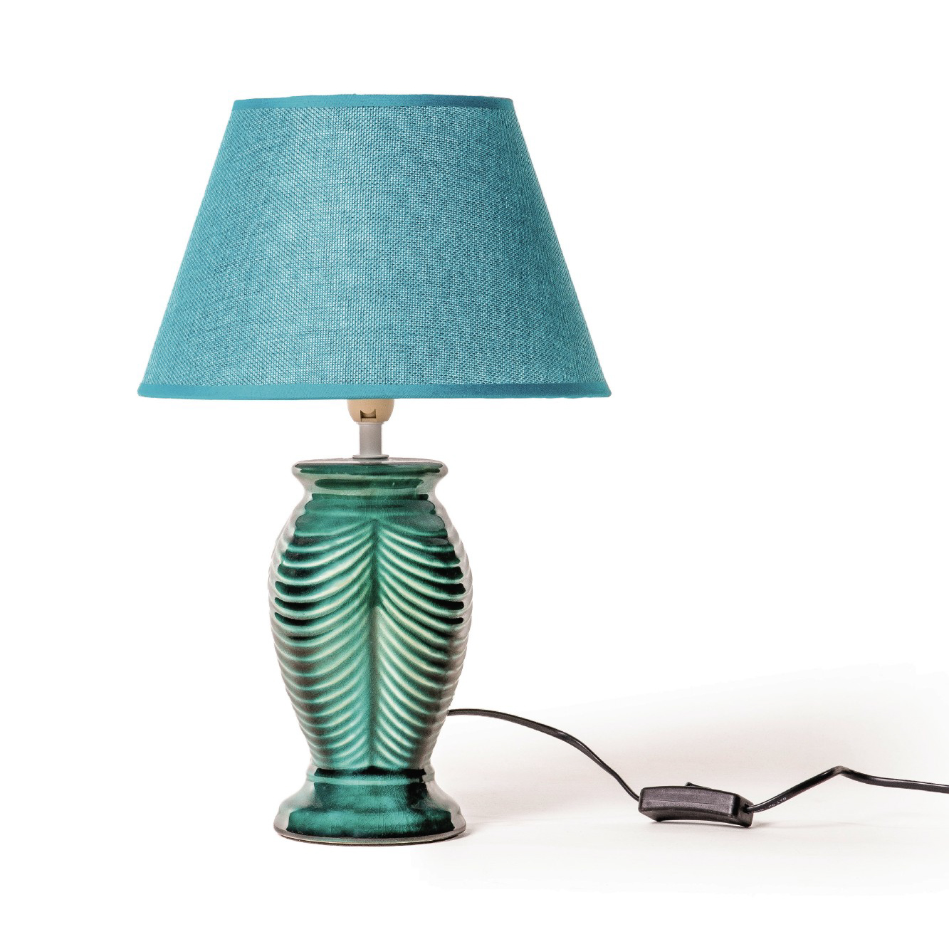 Tischlampe 'Gamprin', blau, Ø 25 cm, H 39 cm von fischer's lagerhaus