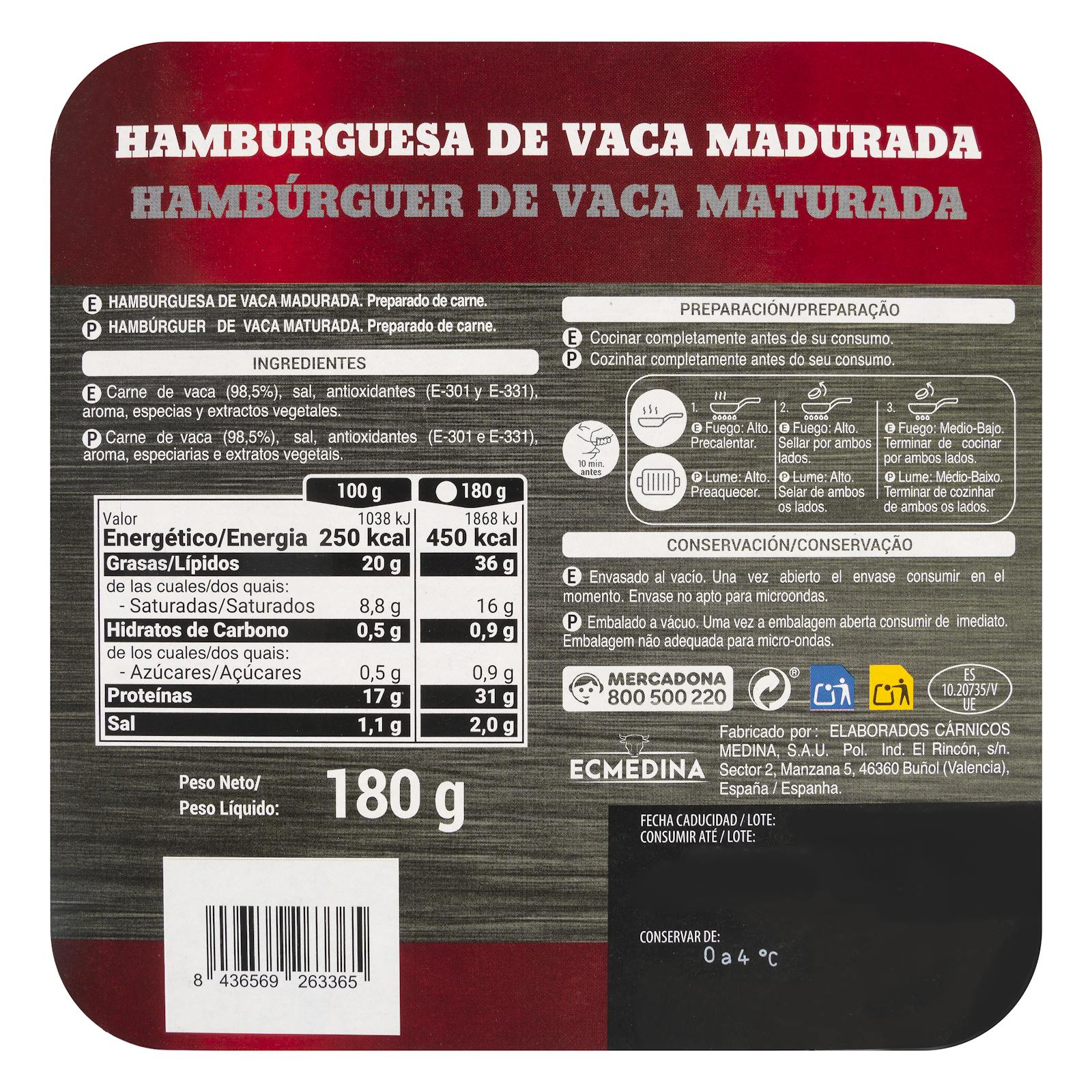 Burger de bœuf vieilli