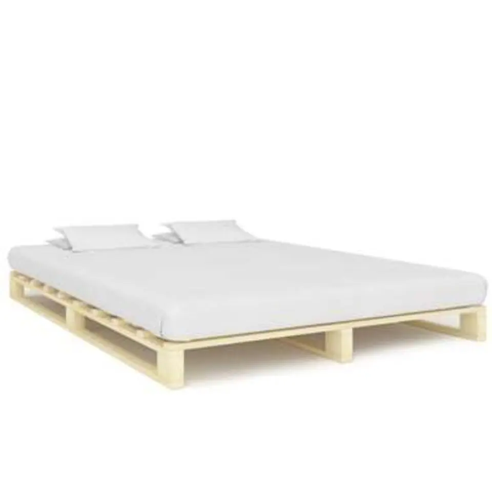 vidaXL - Bed frame pallet - Naturel - Massief grenenhout - 140x200 cm