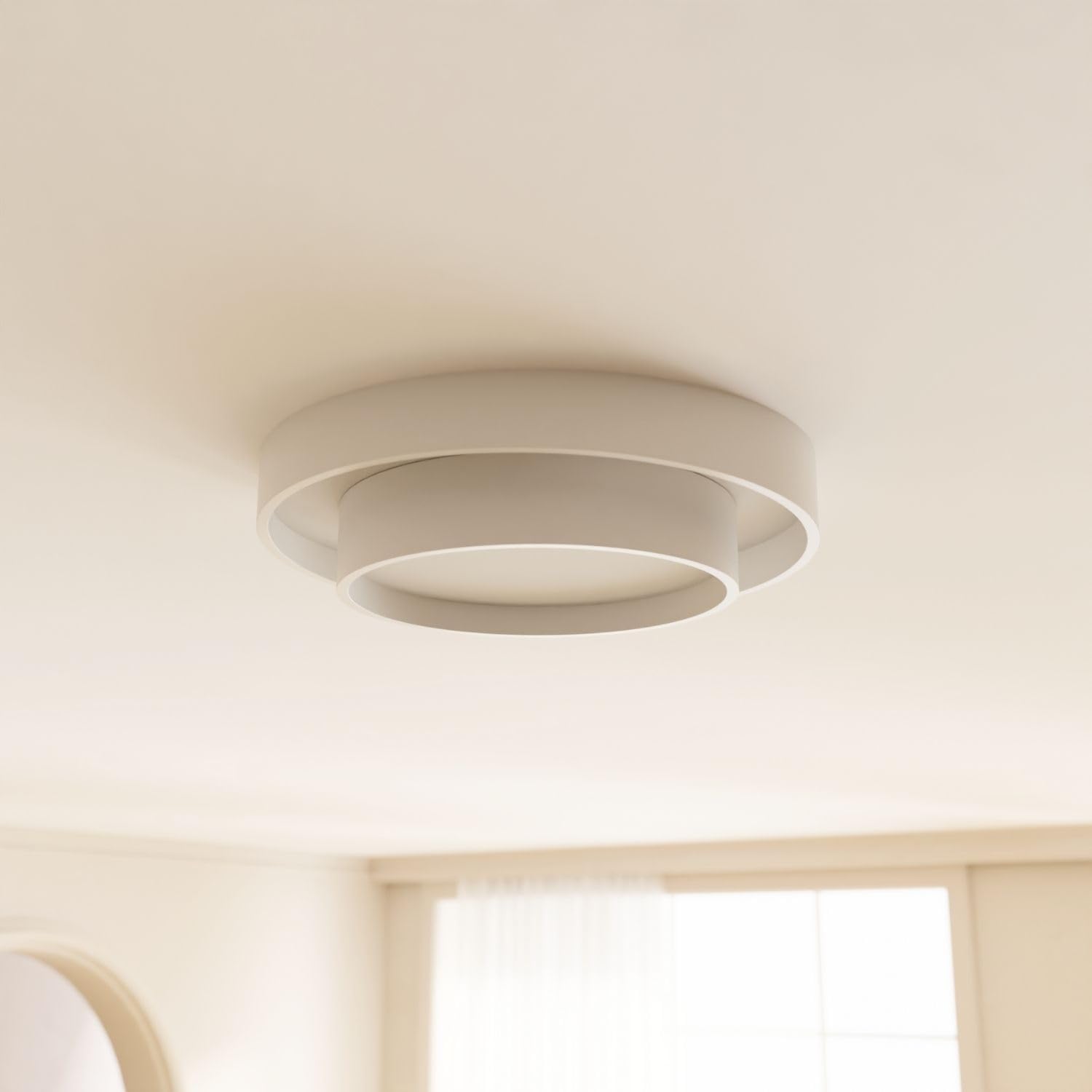 Deckenleuchte 'Aurelia' LED warmweiß 2700 K nicht dimmbar CRI 92 hohe Helligkeit 3420 Lumen Designerlampe modern Aluminium Deckenlampe (Weiß 50cm)