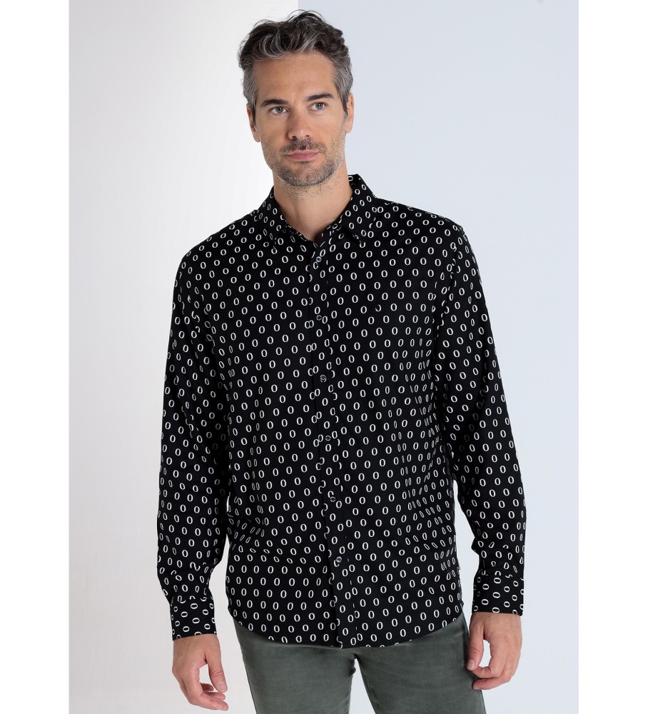 Camisa de manga comprida Bendorff com miniestampa preta