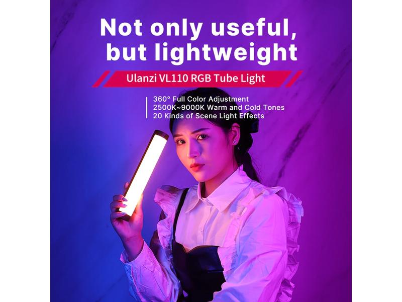 Ulanzi Videoleuchte VL110 Magnetisches RGB-Röhrenlicht für Spezialeffekte