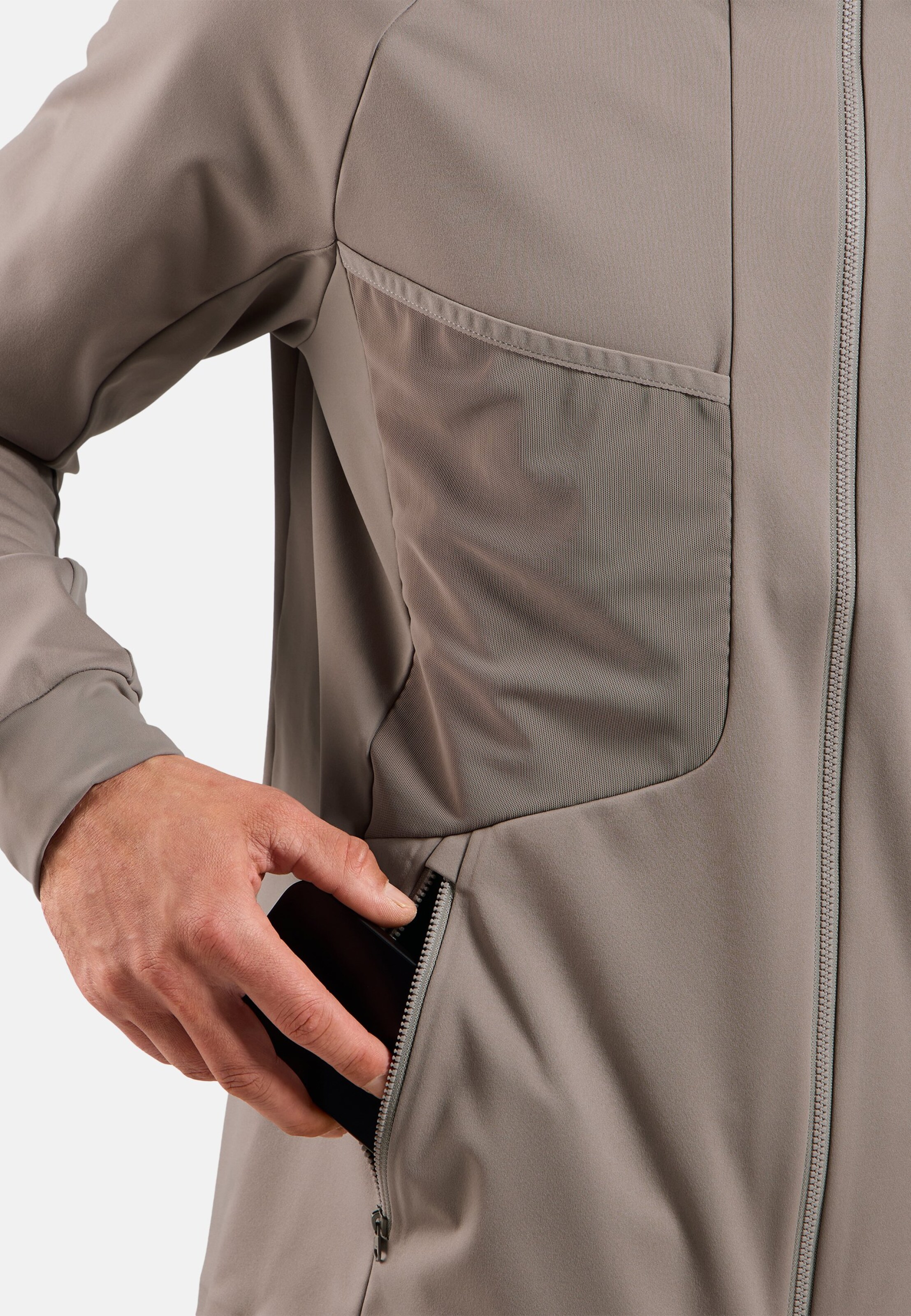 Winddichte Zeroweight X-Warm Langlaufjacke in cinder