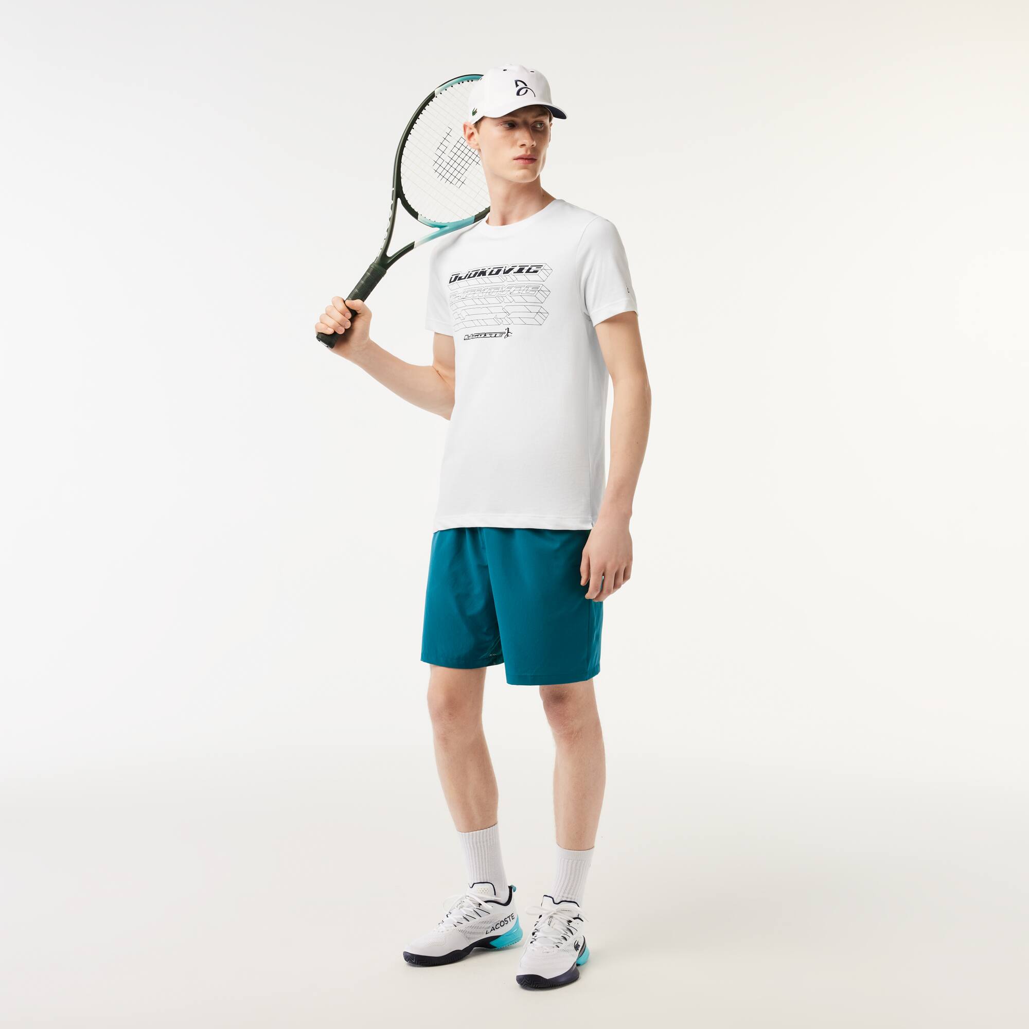 Herren T-Shirt LACOSTE TENNIS x Novak Djokovic T-Shirts - Weiss - Lacoste - Herren