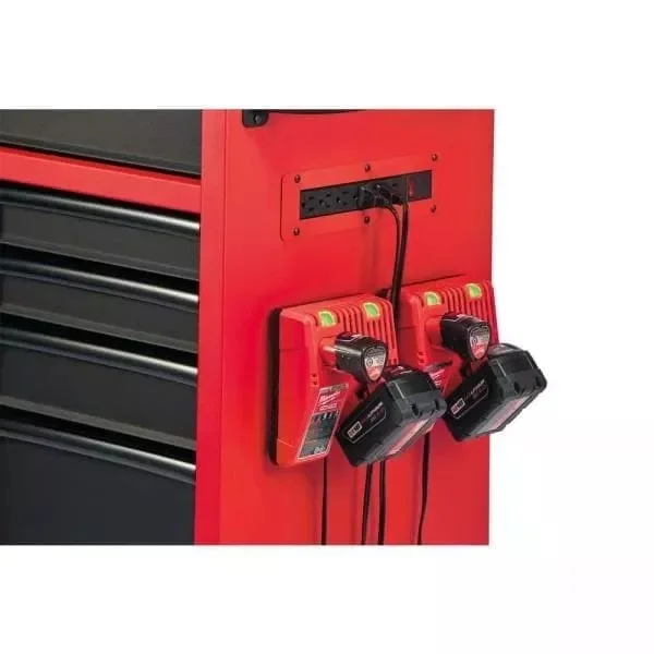 46 inches. Red/Black Textured 8-Drawer Roller Cabinet Toolbox