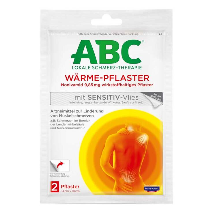 ABC Wärme-Pflaster sensitive-Vlies Hansaplast med, 2 St