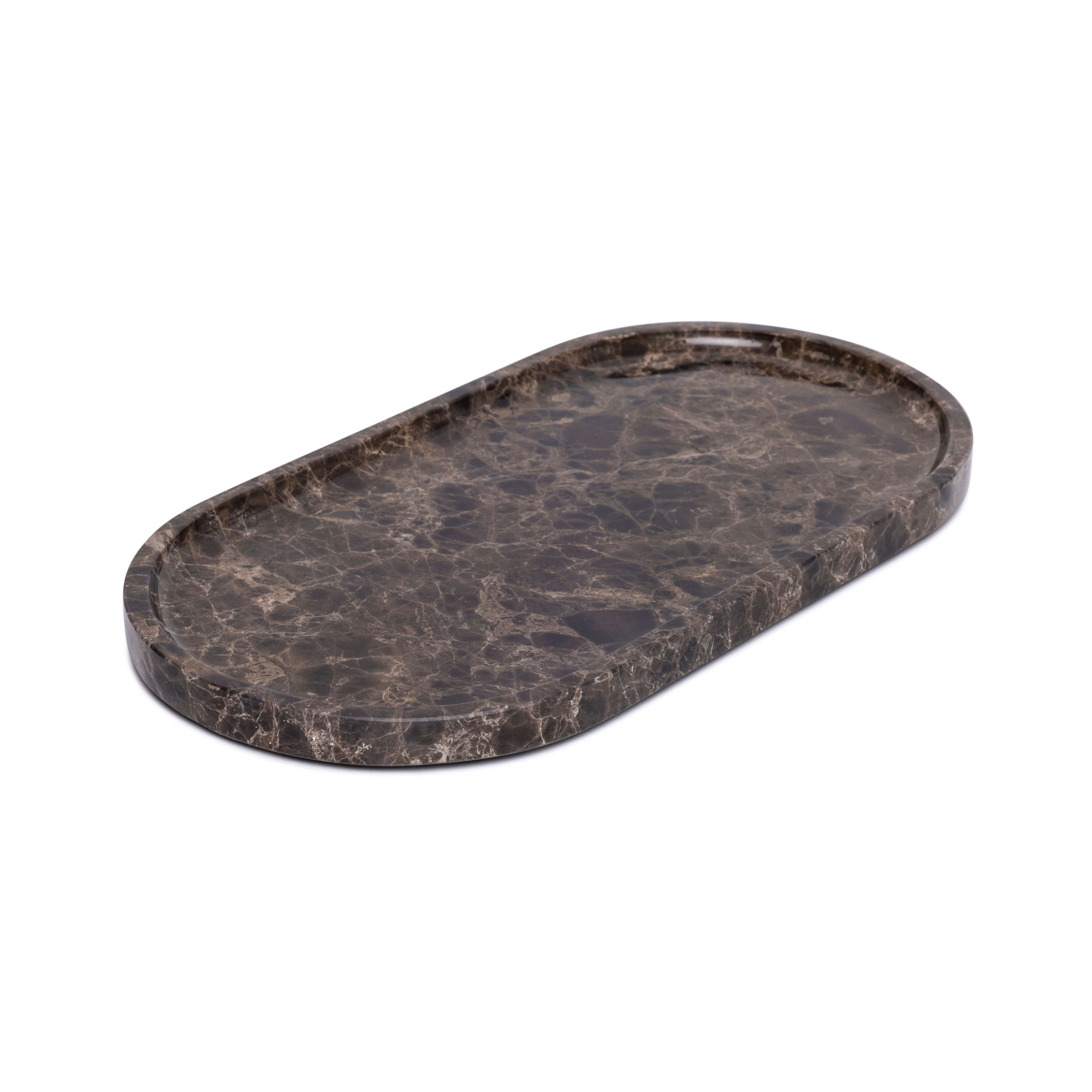 Dienblad bruin ovaal matte 30x15cm