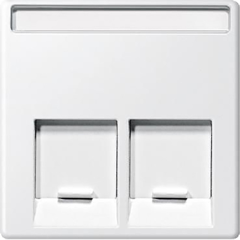 Schneider Electric Systeem-M RJ45 Actassi centraalplaat 2-voudig Glanzend wit
