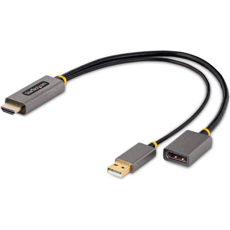 StarTech.com Adaptateur HDMI vers DisplayPort - Adaptateur HDMI vers DisplayPort de 30cm - Câble HDMI vers Displayport, Alimentation par Bus - Adaptateur HDMI 2.0 à DP 1.2, HDR - Convertisseur HDMI Displayport